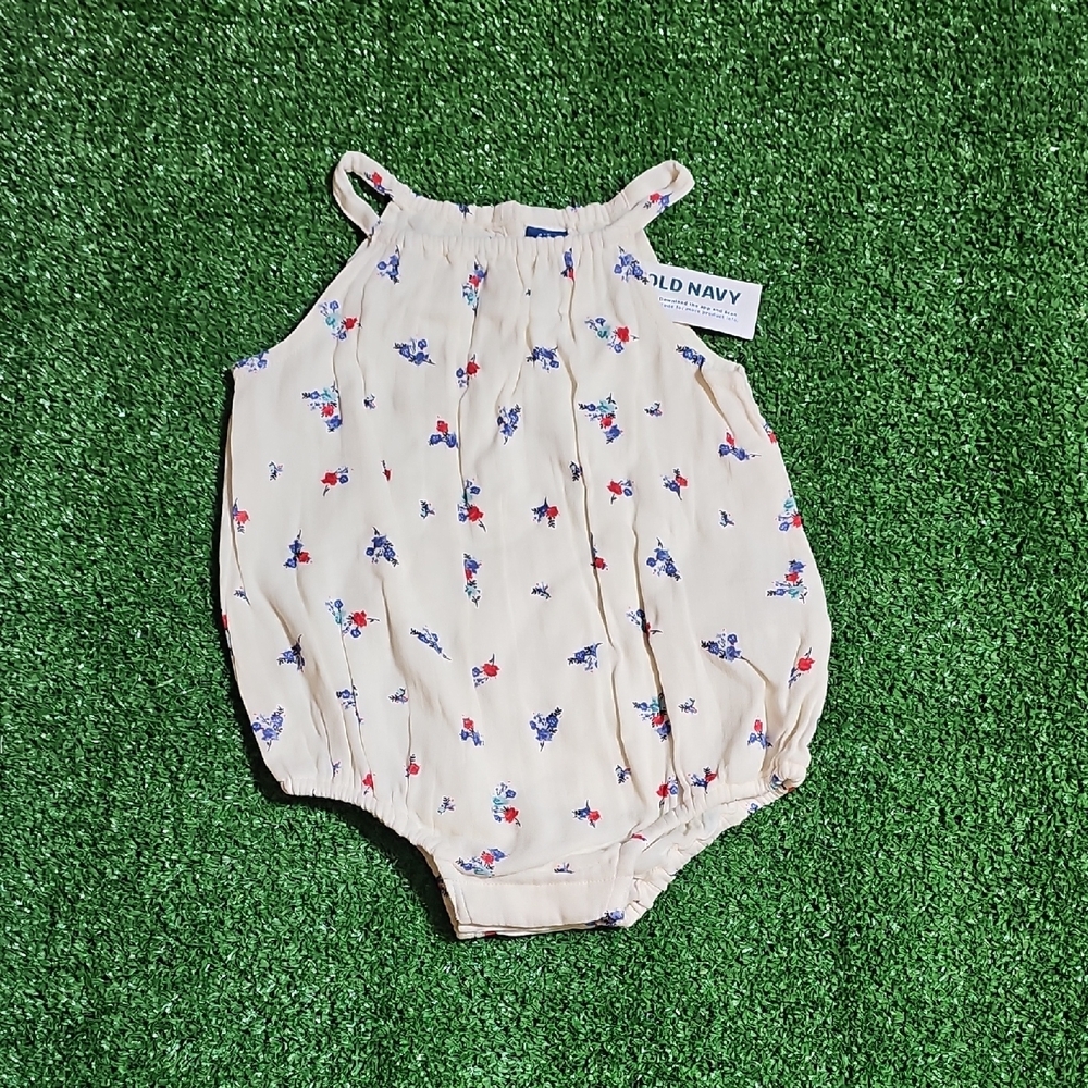 Old Navy Cream One Piece with Floral Print